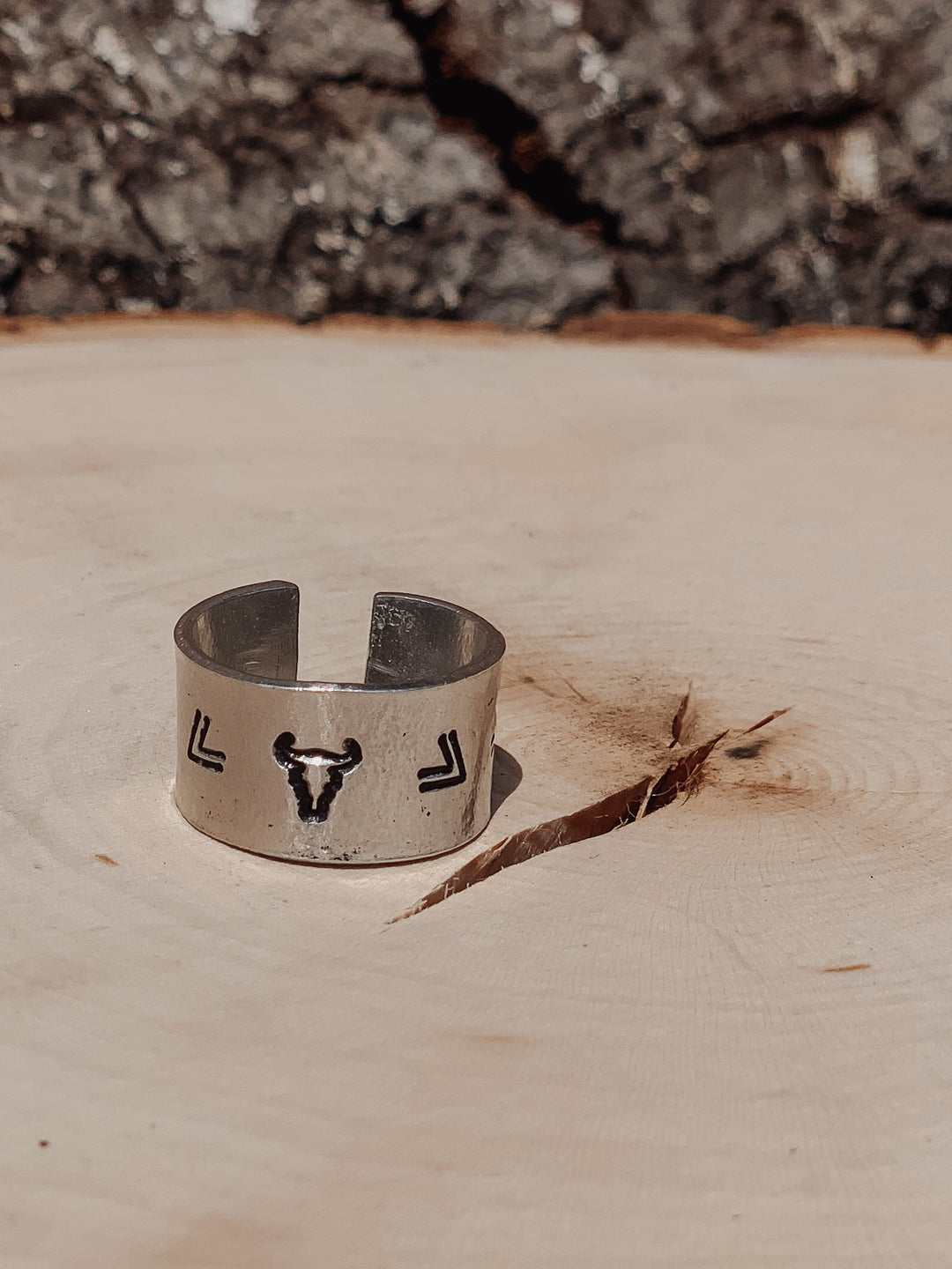 Bull Head &amp; Arrow Cuff Ring *HANDMADE*