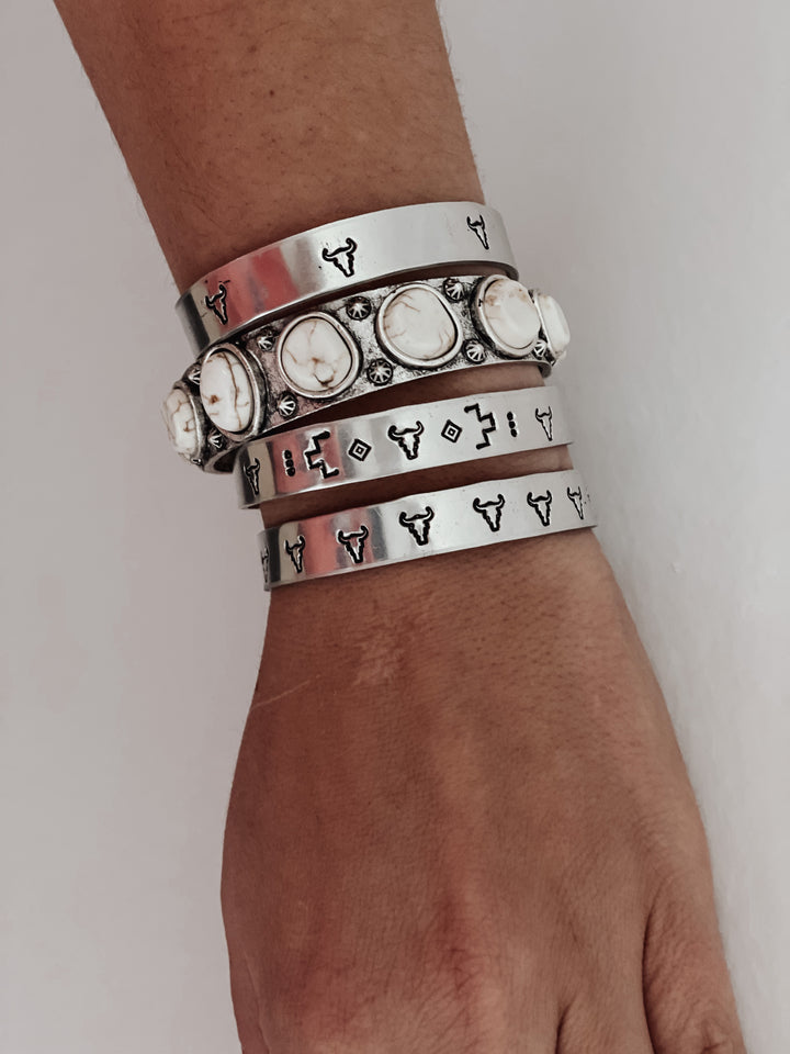 Hand Stamped Bull Bracelet Trio *HANDMADE*