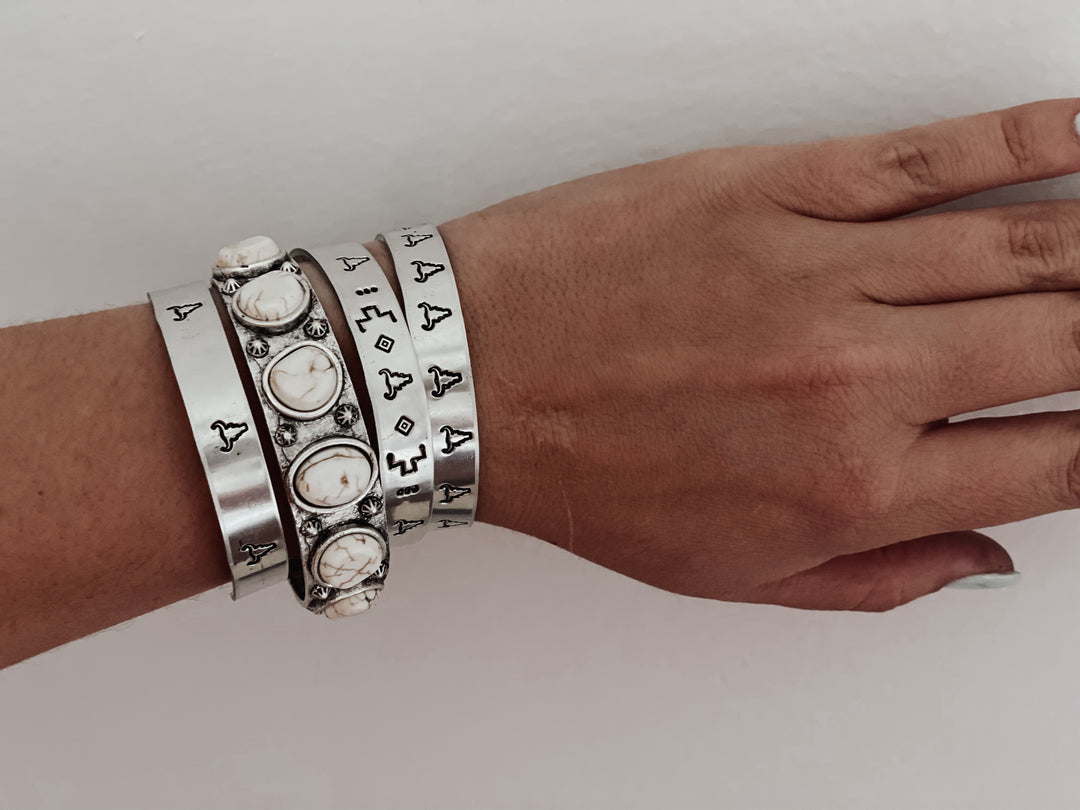 Hand Stamped Bull Bracelet Trio *HANDMADE*