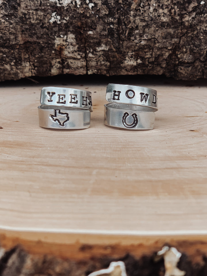 HOWDY/YEEHAW Wrap Rings *HANDMADE*