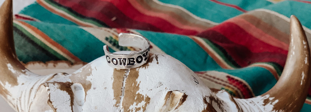 Cowboy Up Hand Stamped Ring *HANDMADE*