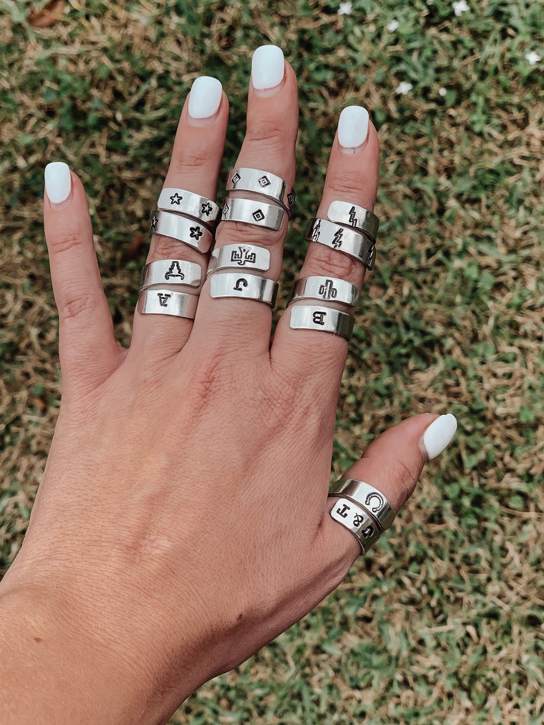 Initial(s) + Symbol Wrap Ring *HANDMADE*