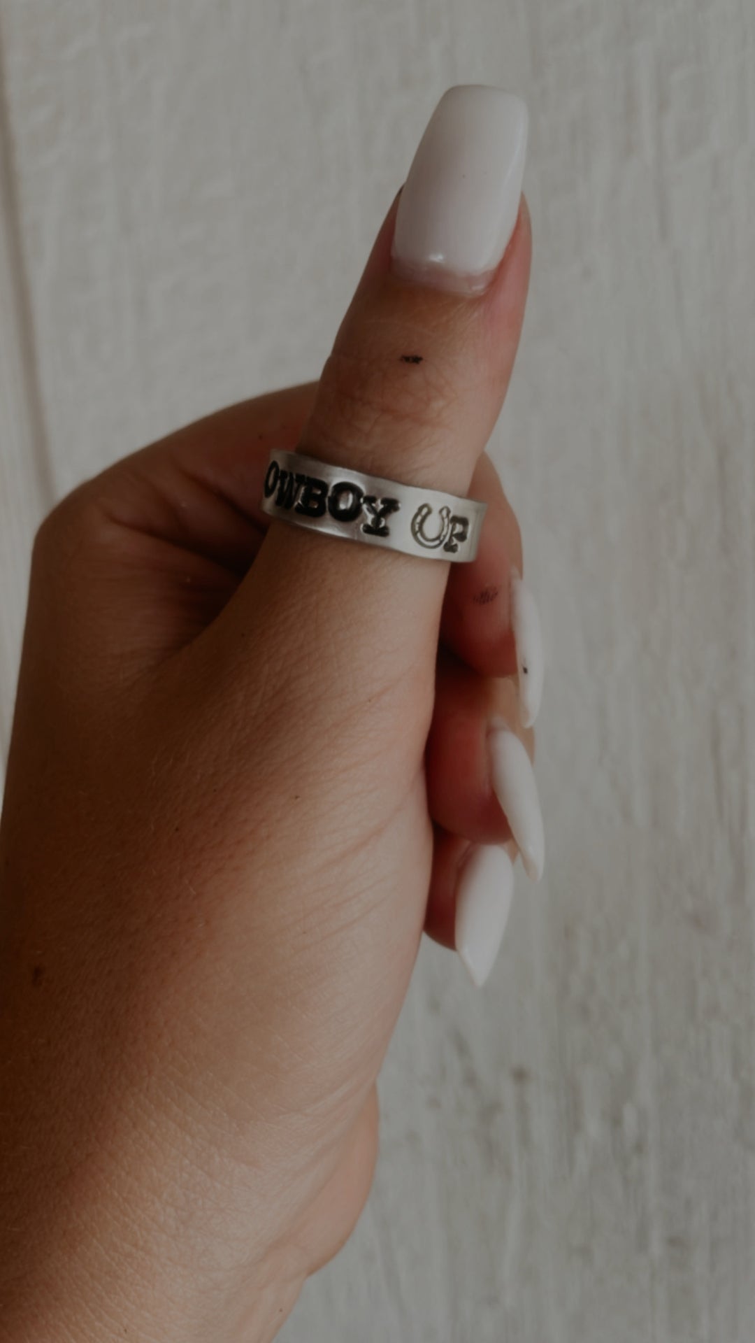 Cowboy Up Hand Stamped Ring *HANDMADE*