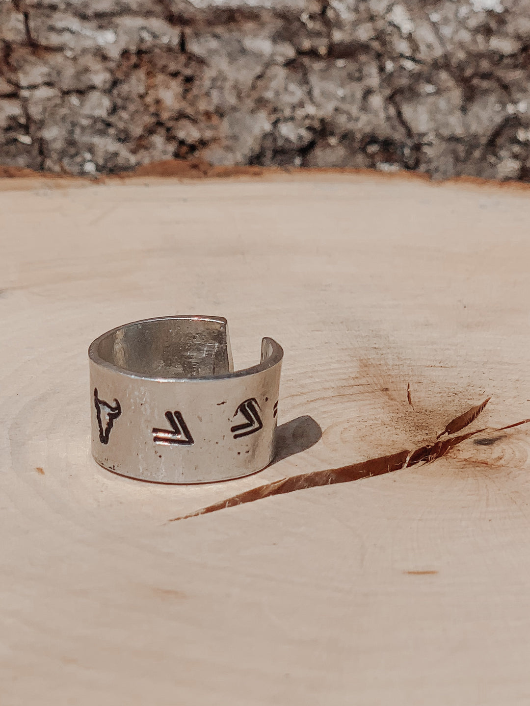 Bull Head &amp; Arrow Cuff Ring *HANDMADE*