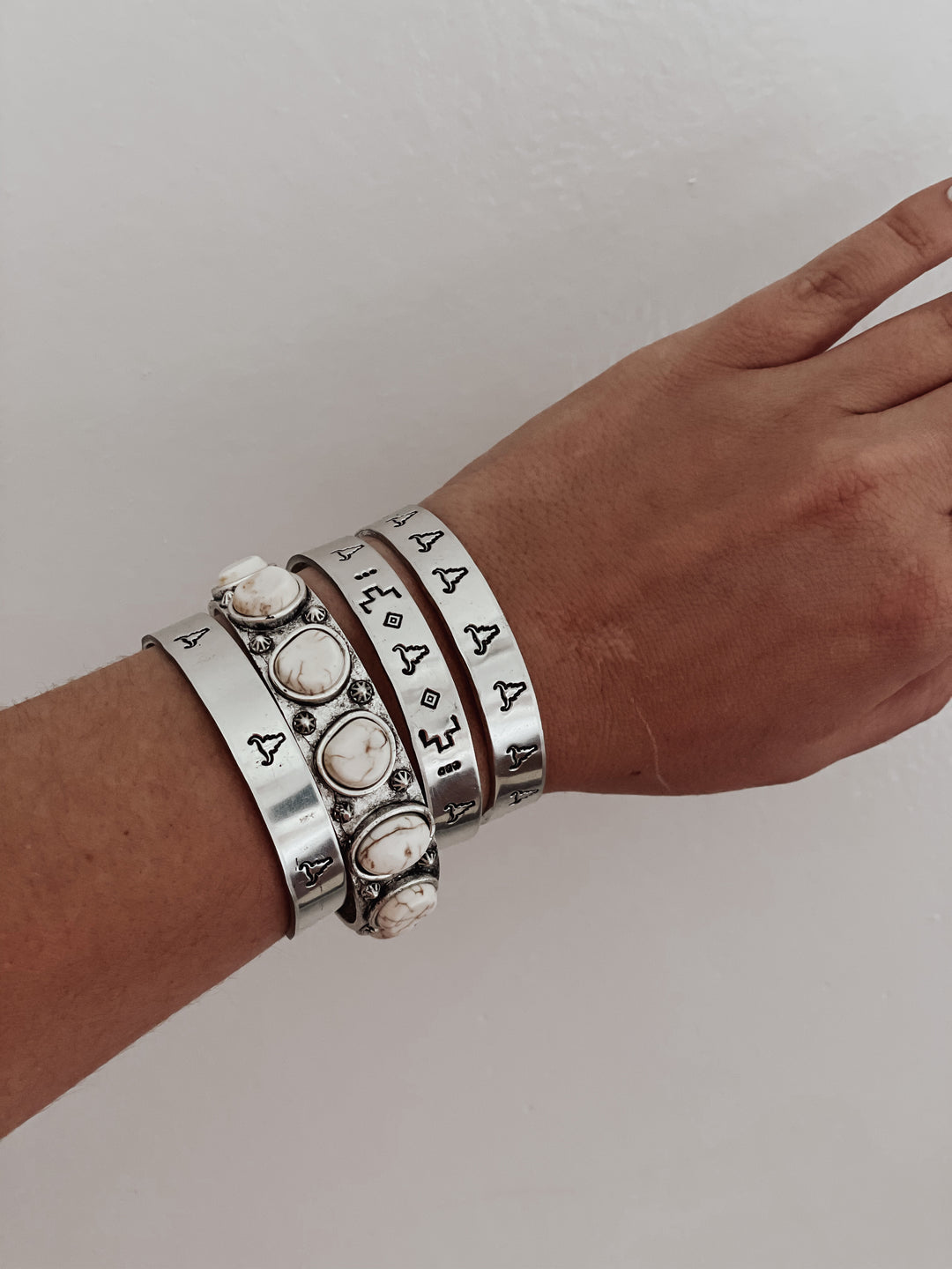 Hand Stamped Bull Bracelet Trio *HANDMADE*