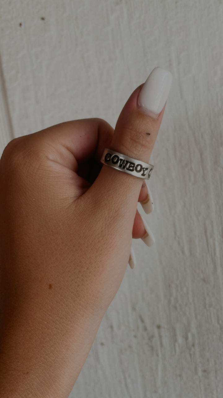 Cowboy Up Hand Stamped Ring *HANDMADE*